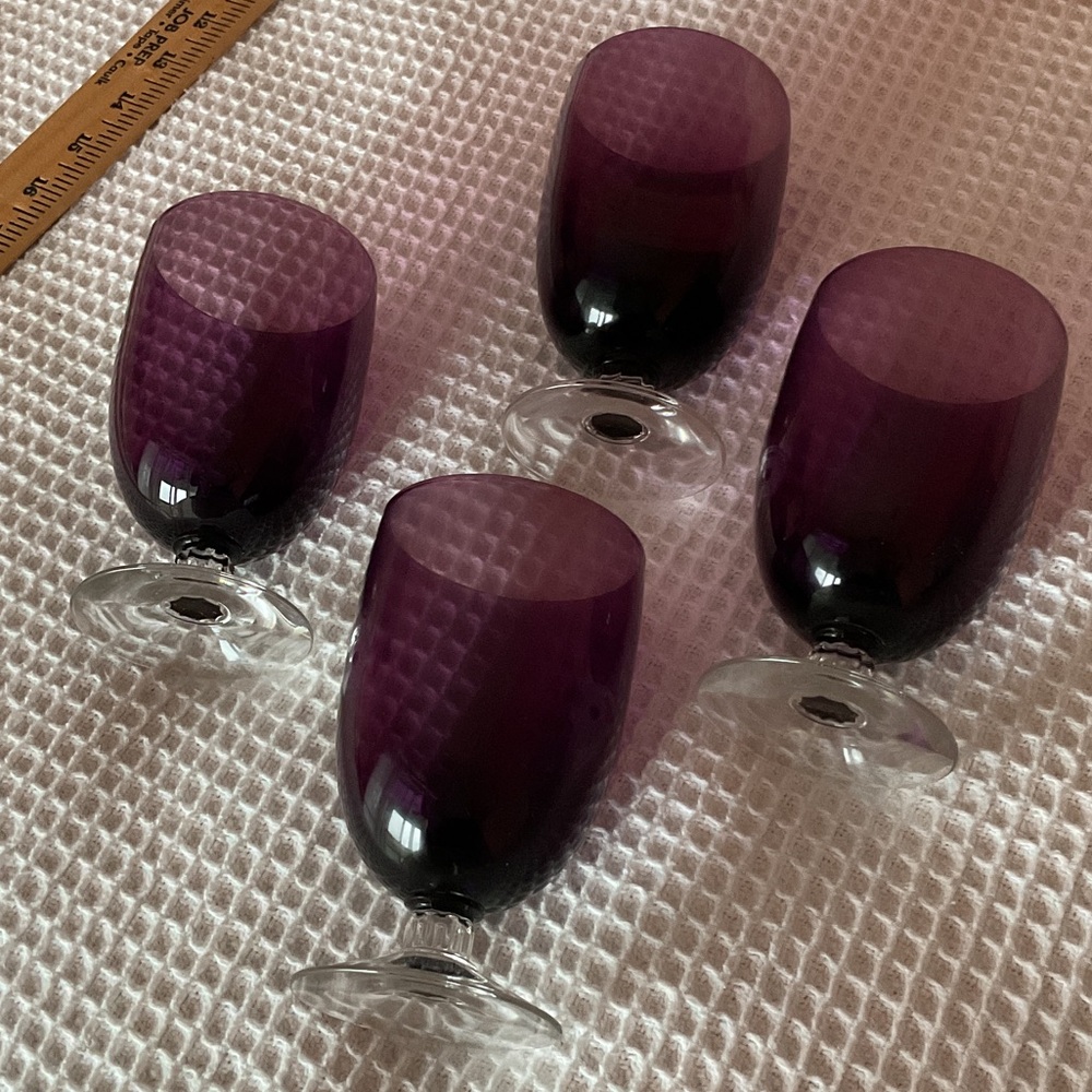4 Amethyst goblets Fostoria